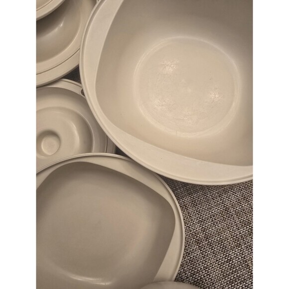 Rare VINTAGE 6 Piece Set Tupperware  Ovenworks Microwave/Oven Safe Beige - Picture 11 of 11